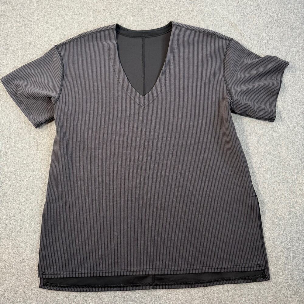 Lululemon Women's 6 Ribbed Softstreme Relaxed-Fit T-Shirt Gray Activewear